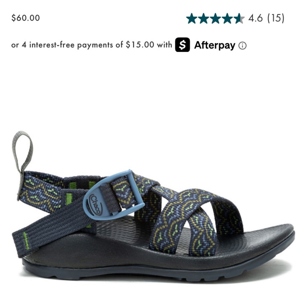 Chaco Blue and Green Sandals Size 2